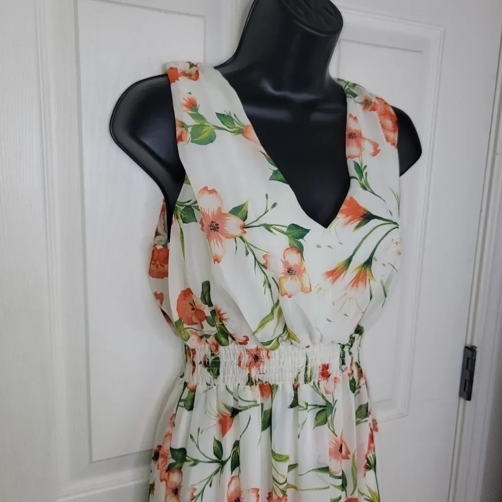 Kate and Lily sleeveless floral chiffon tiered maxi dress size 6 - Picture 3 of 8